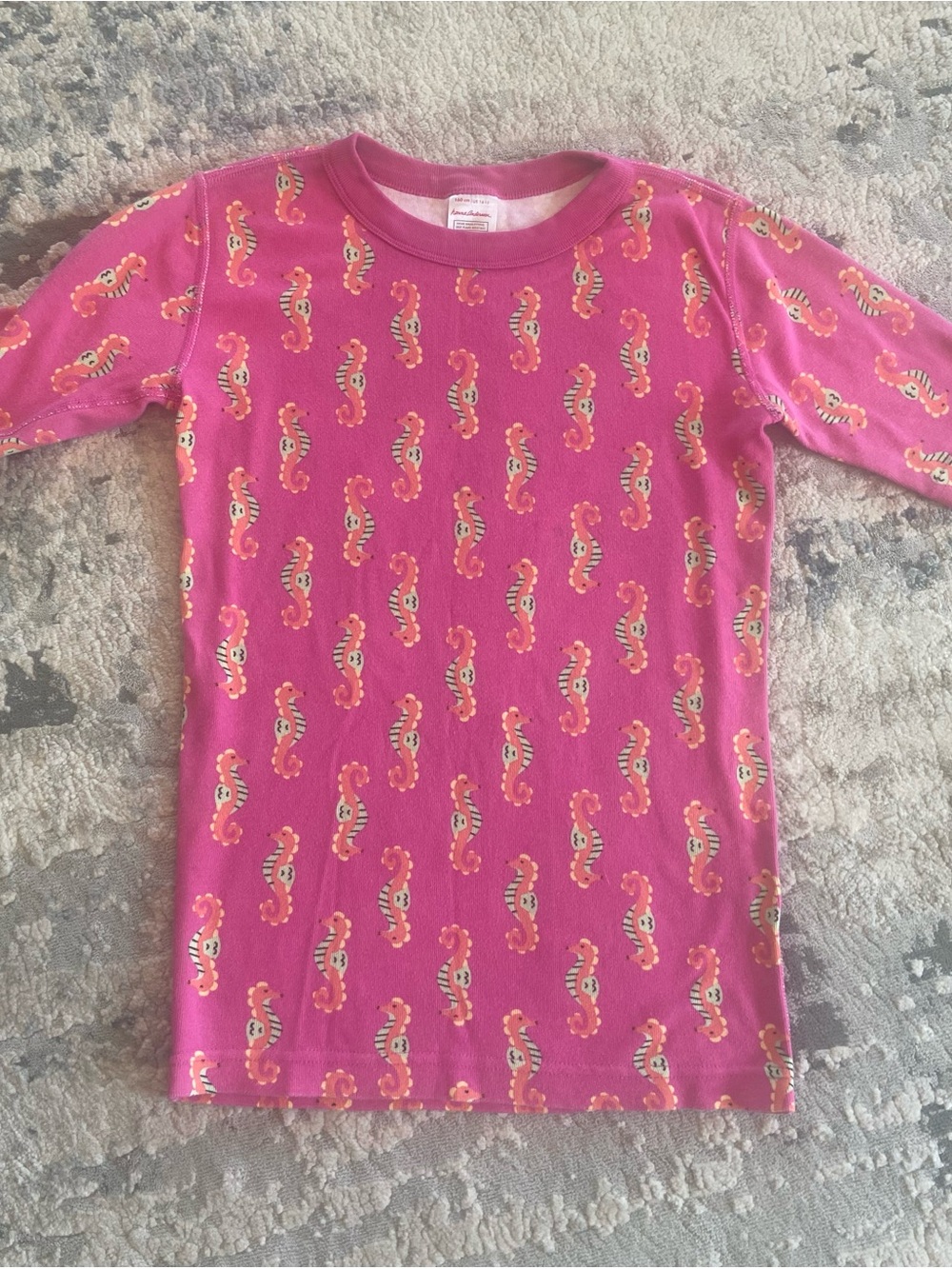Hanna Andersson Pink Seahorse Short Sleeve Pajama Set - Picture 2 of 7